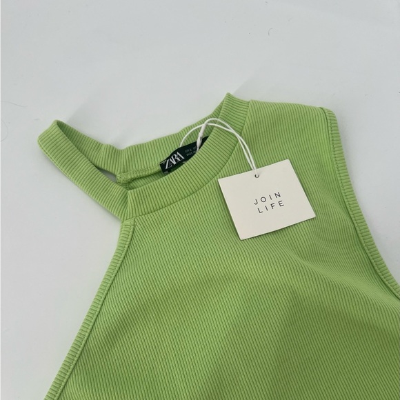 Zara Asymmetrical Cut Out One Shoulder Sleeveless Crop Top Tank - Picture 1 of 4